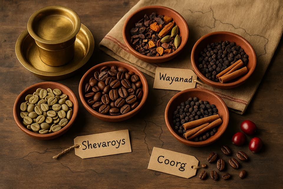 Map of Indian coffee regions